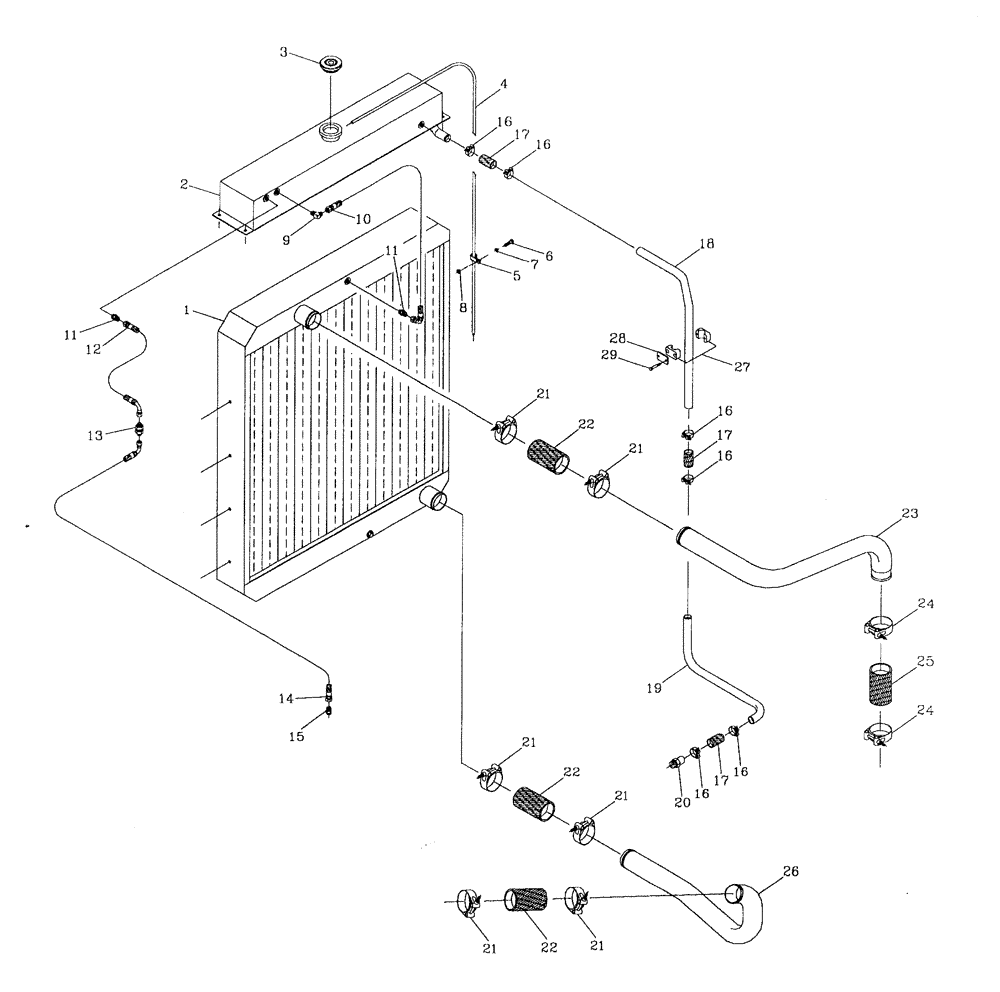 Схема запчастей Case IH 7700 - (C02[07]) - WATER RADIATOR {M11-250} Engine & Engine Attachments