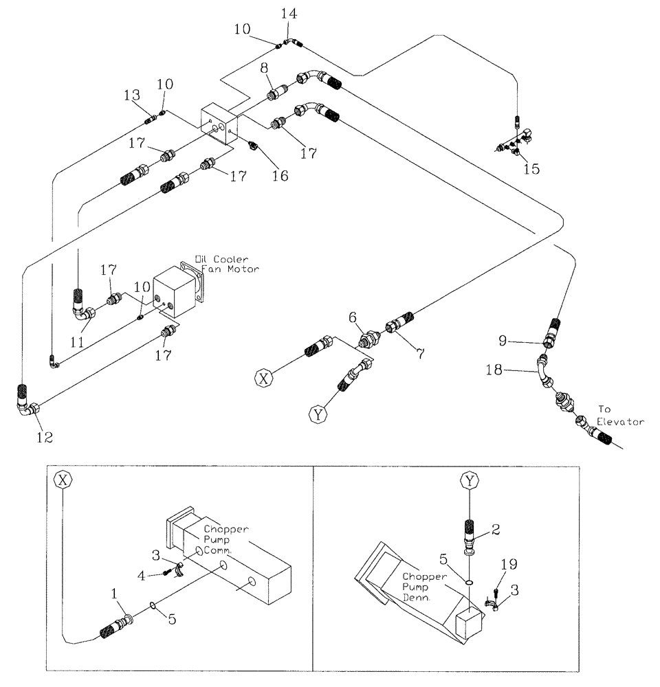 Схема запчастей Case IH 7700 - (B10[01]) - HYDRAULIC CIRCUIT,  REMOTE OIL COOLER Hydraulic Components & Circuits