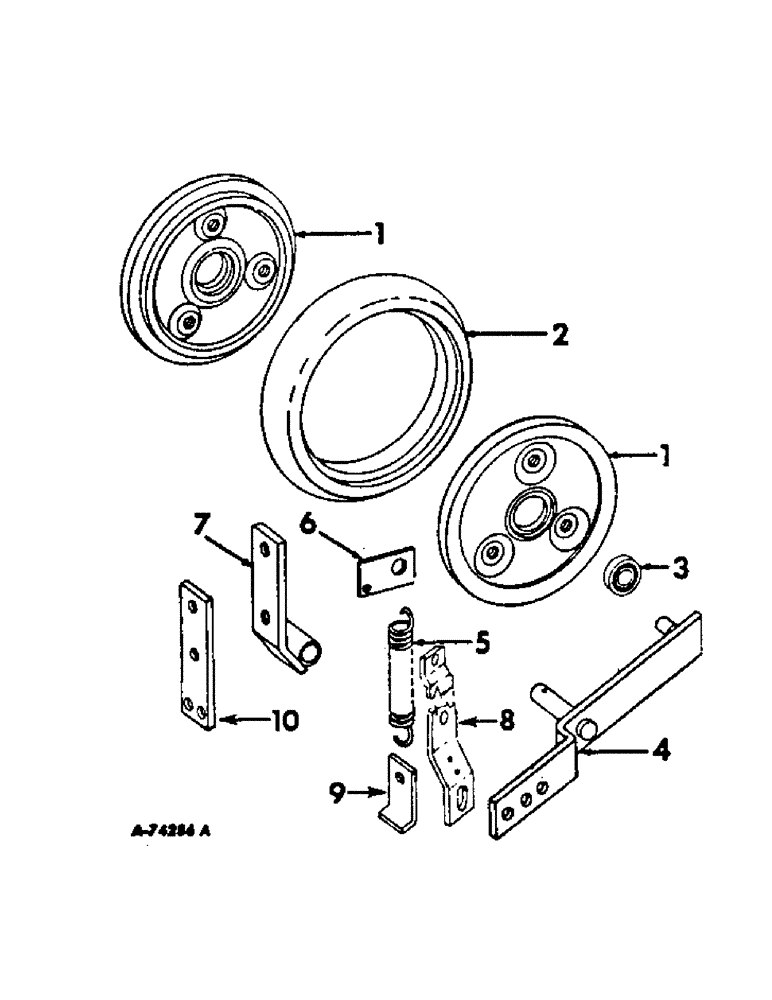 Схема запчастей Case IH 296 - (AA-11[A]) - SEED FIRMING WHEEL, ONE PER ROW 