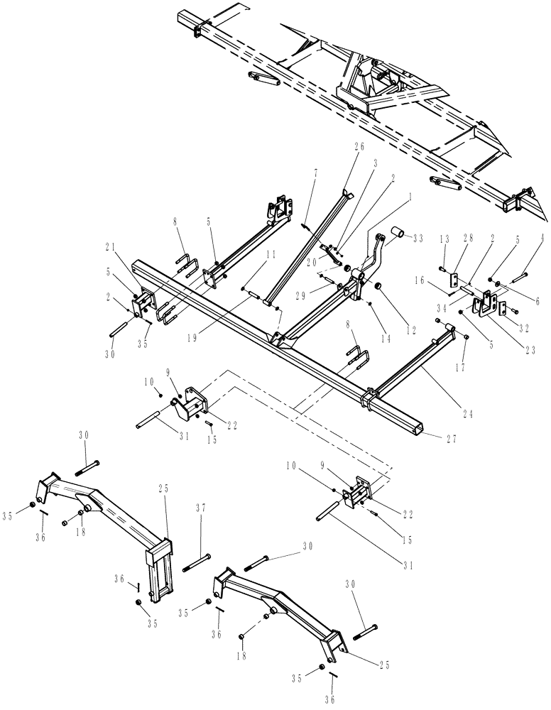 Схема запчастей Case IH 700 - (39.100.13) - FRAME, INNER WING - PACKER T-BAR (39) - FRAMES AND BALLASTING