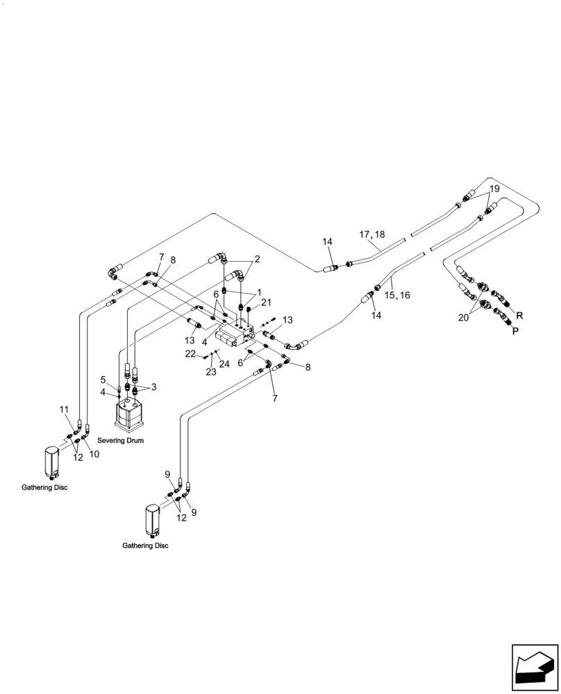 Схема запчастей Case IH A8800 - (35.000.AA[09]) - HYDRAULIC CIRCUIT (SHREDDER TOPPER) (35) - HYDRAULIC SYSTEMS