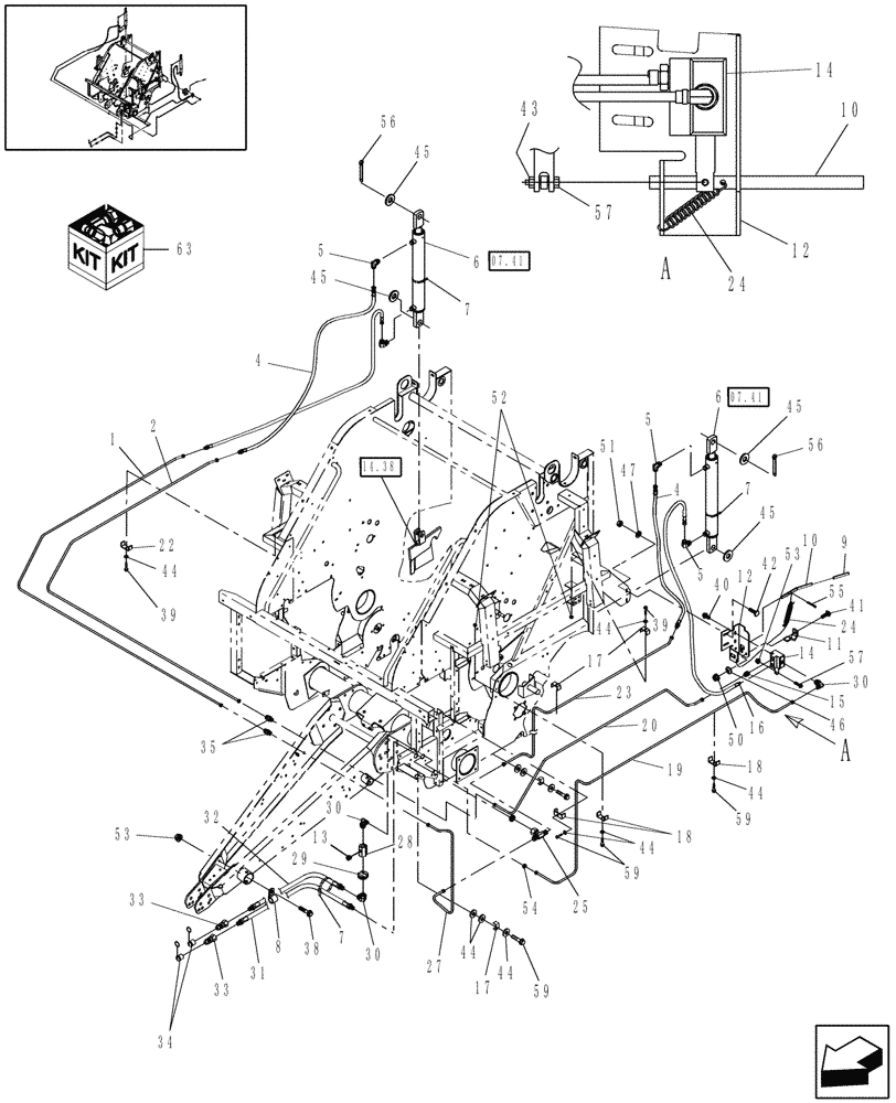 Схема запчастей Case IH RB464 - (07.25) - HYDRAULICS, EUROPE & R.O.W. (07) - HYDRAULIC SYSTEM