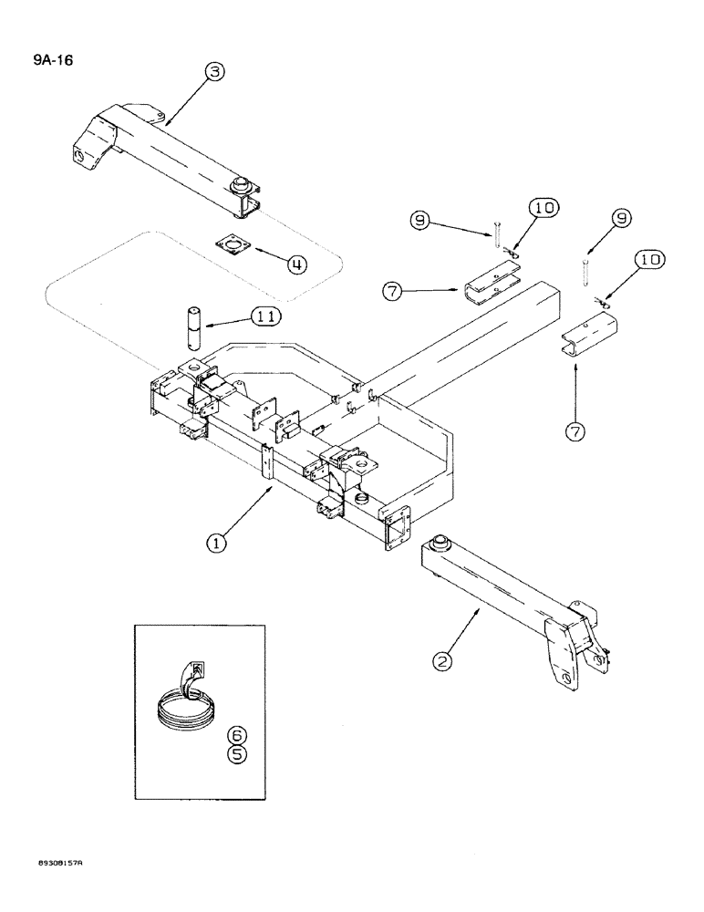 Схема запчастей Case IH 950 - (9A-16) - CENTER MAIN FRAME, 24 ROW NARROW, FRONT FOLD (09) - CHASSIS/ATTACHMENTS