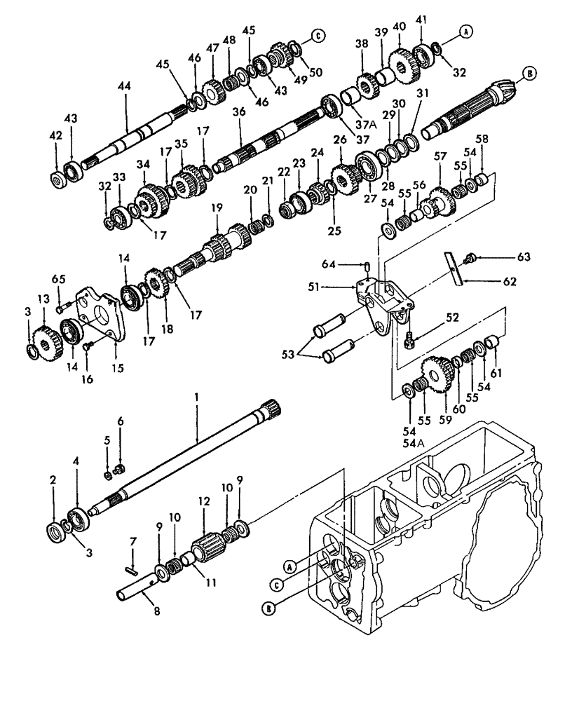 Схема запчастей Case IH DX23 - (03.07) - REAR TRANSMISSION GEARS - W/9 X 3 (03) - TRANSMISSION