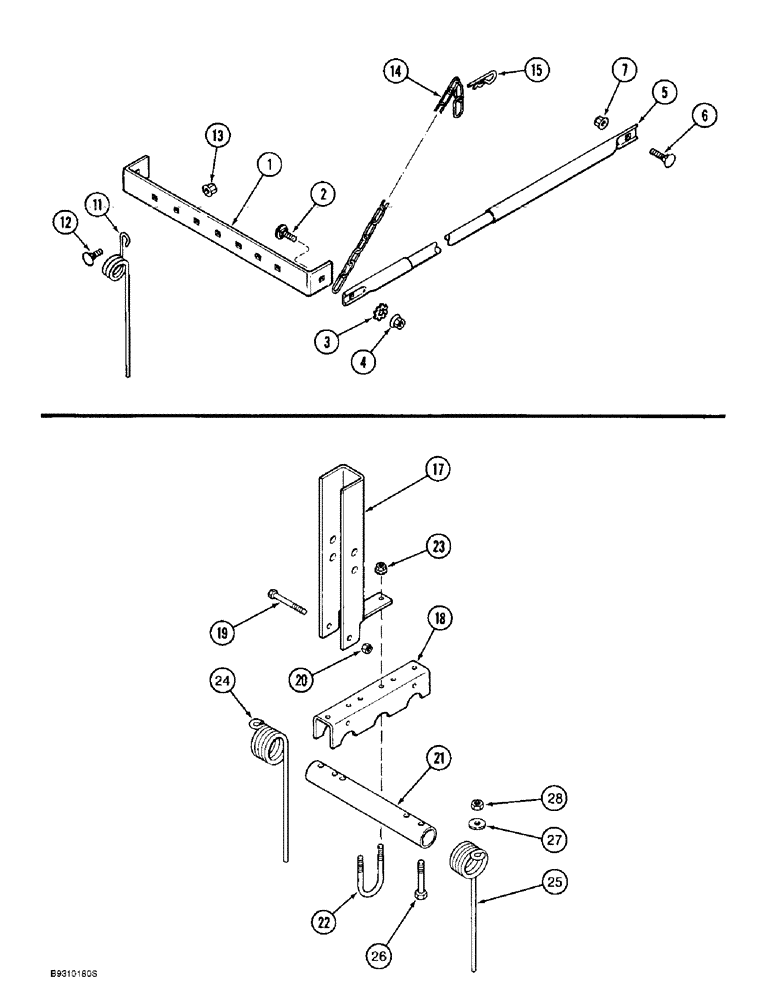 Схема запчастей Case IH 955 - (9D-28) - SPRING TOOTH INCORPORATOR (09) - CHASSIS/ATTACHMENTS