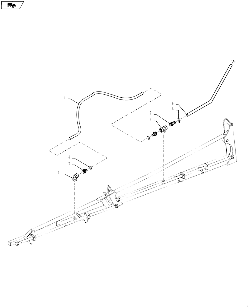 Схема запчастей Case IH 4420 - (09-022) - BOOM PLUMBING GROUP, 5 SECTION, 80’ Liquid Plumbing