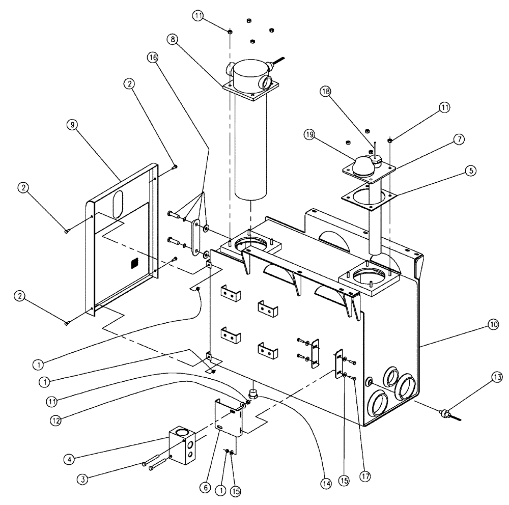 Схема запчастей Case IH FLX4300 - (06-004) - HYDRAULIC TANK GROUP (07) - HYDRAULICS