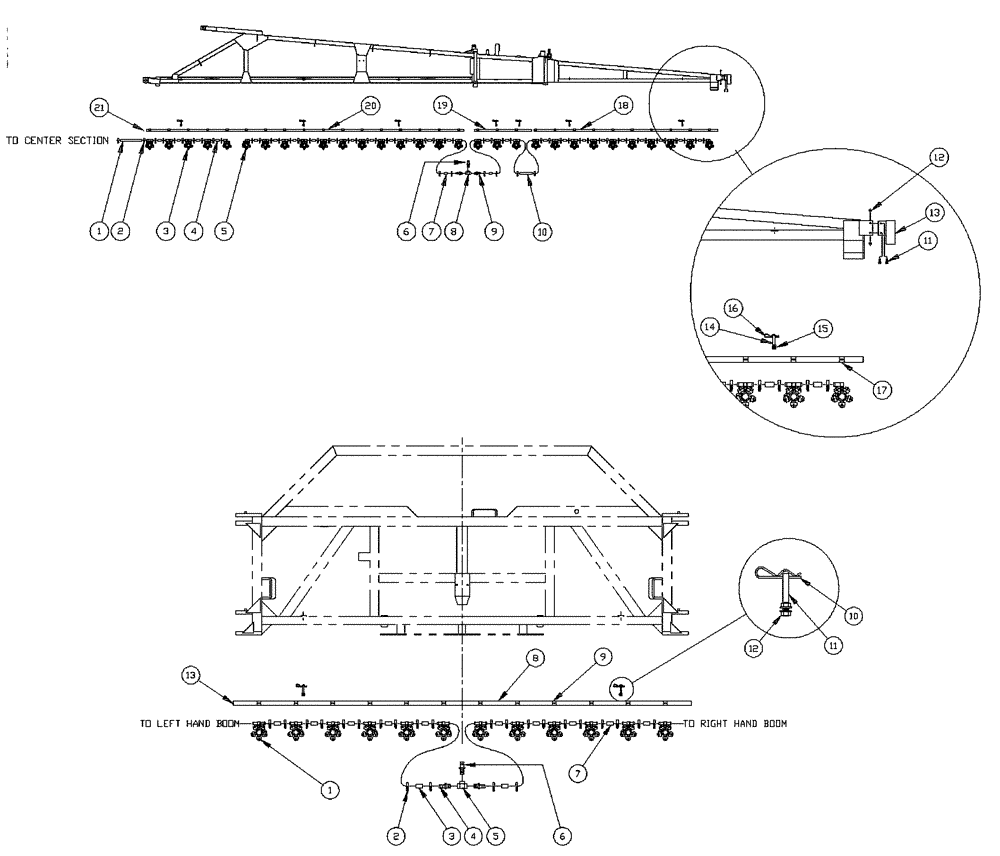 Схема запчастей Case IH PATRIOT 150 - (09-027) - 60 3-BOOM SHUTOFF - 10" ON CENTER - NOZZLES Liquid Plumbing