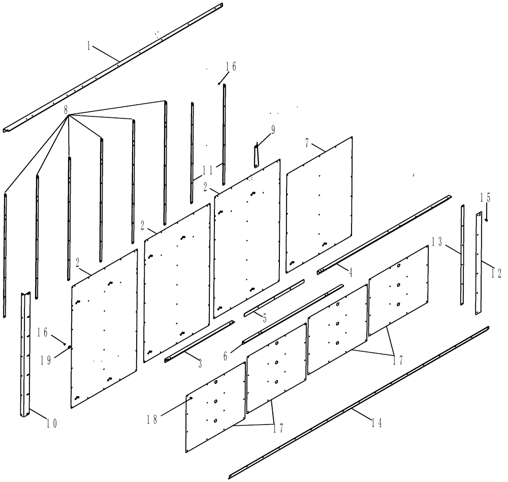 Схема запчастей Case IH 635 - (80.200.05) - LID, MODULE, LEFT HAND WALL (80) - CROP STORAGE/UNLOADING