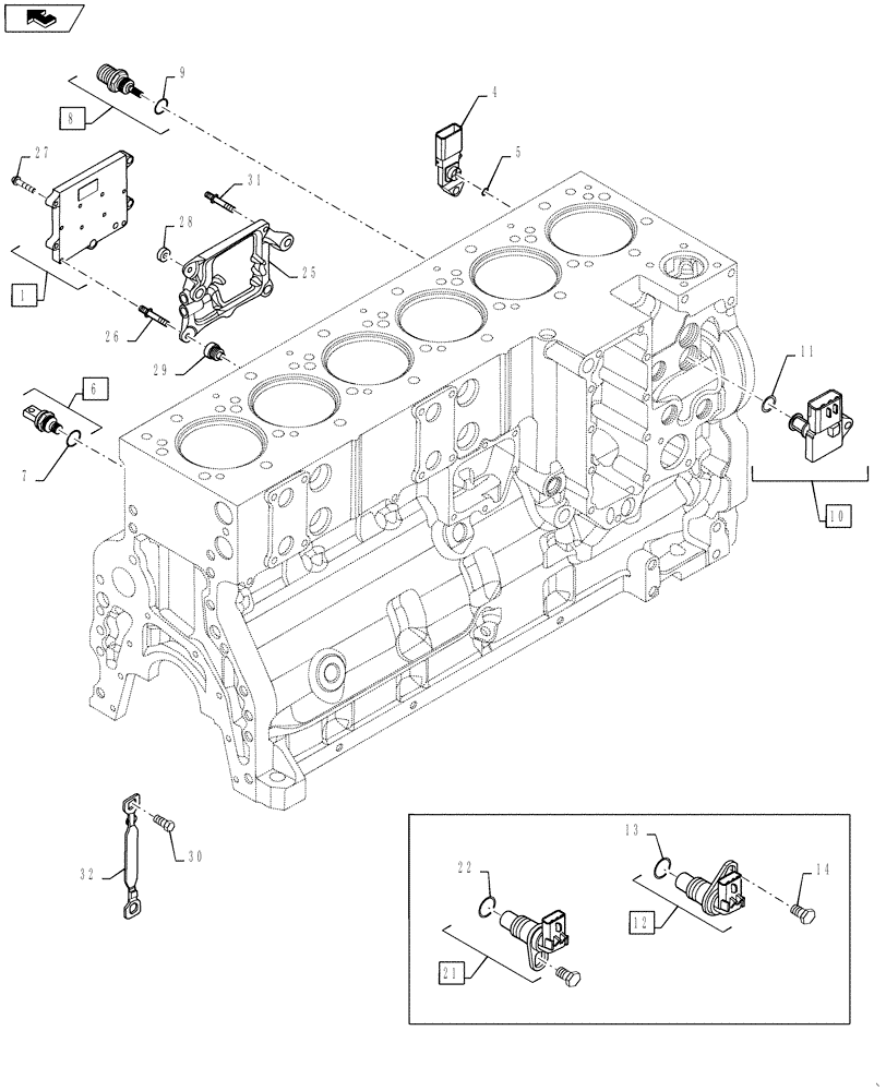 Схема запчастей Case IH 4420 - (03-024) - ENGINE-CONTROL MODULE (01) - ENGINE