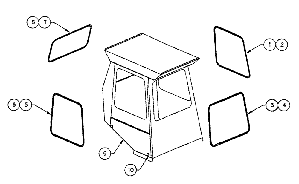 Схема запчастей Case IH PATRIOT NT - (01-002) - CAB - GLASS Cab Interior