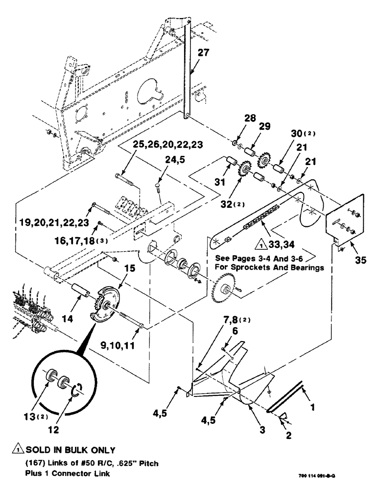 Схема запчастей Case IH 8460 - (3-10) - PICKUP DRIVE ASSEMBLY, LEFT Pickup