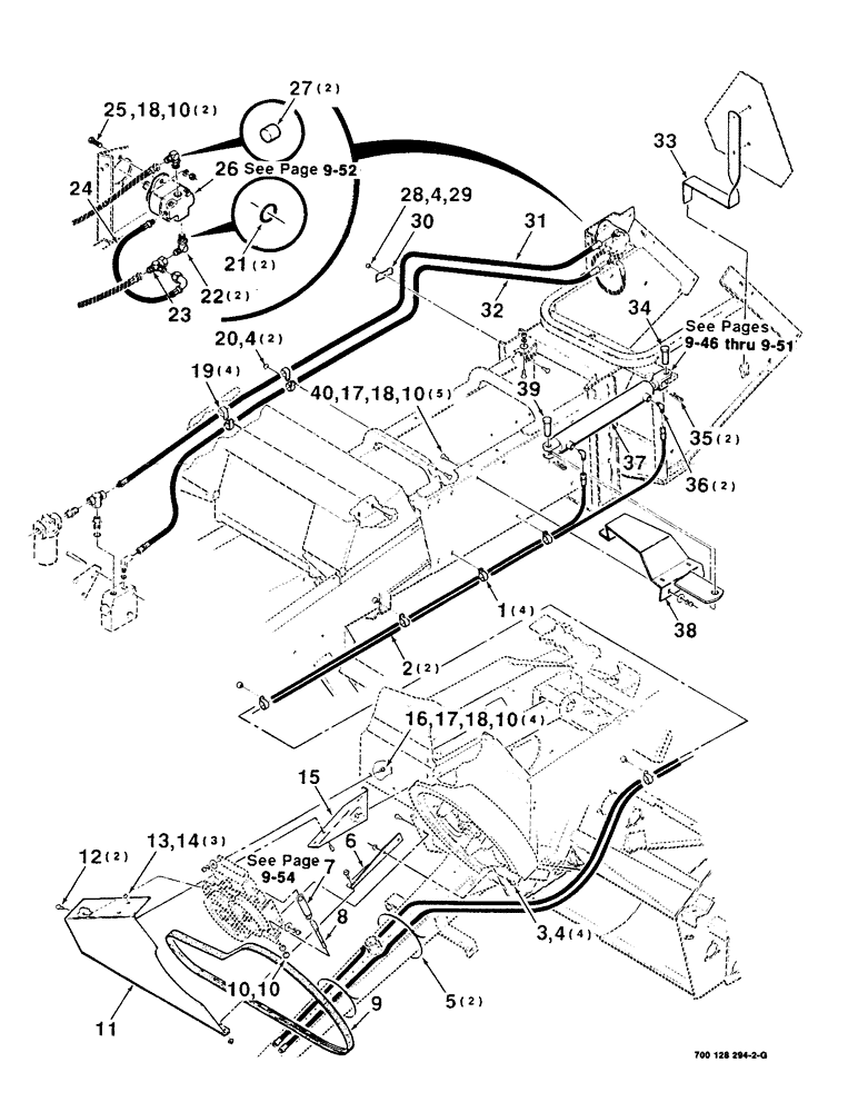 Схема запчастей Case IH 8545 - (9-44) - HYDRAULIC DRIVE AND CONTROL ASSEMBLY - REAR, (GEAR PUMP) Decals & Attachments