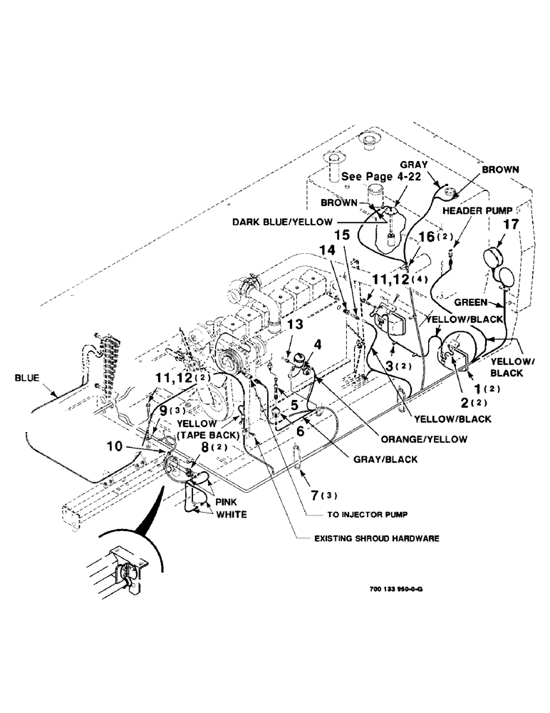 Схема запчастей Case IH 8850 - (04-20) - ENGINE WIRING ASSEMBLY, SERIAL NUMBER CFH0099165 AND LATER (04) - ELECTRICAL SYSTEMS