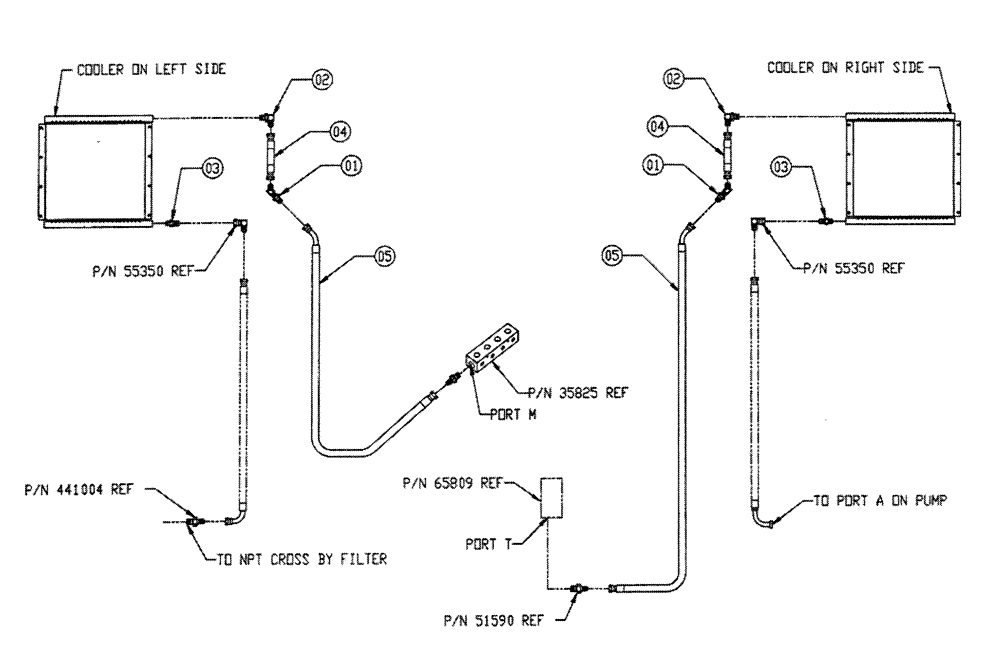 Схема запчастей Case IH FLEX-AIR - (06-009) - BOX COOLER HYDRAULIC GROUP Hydraulic Plumbing