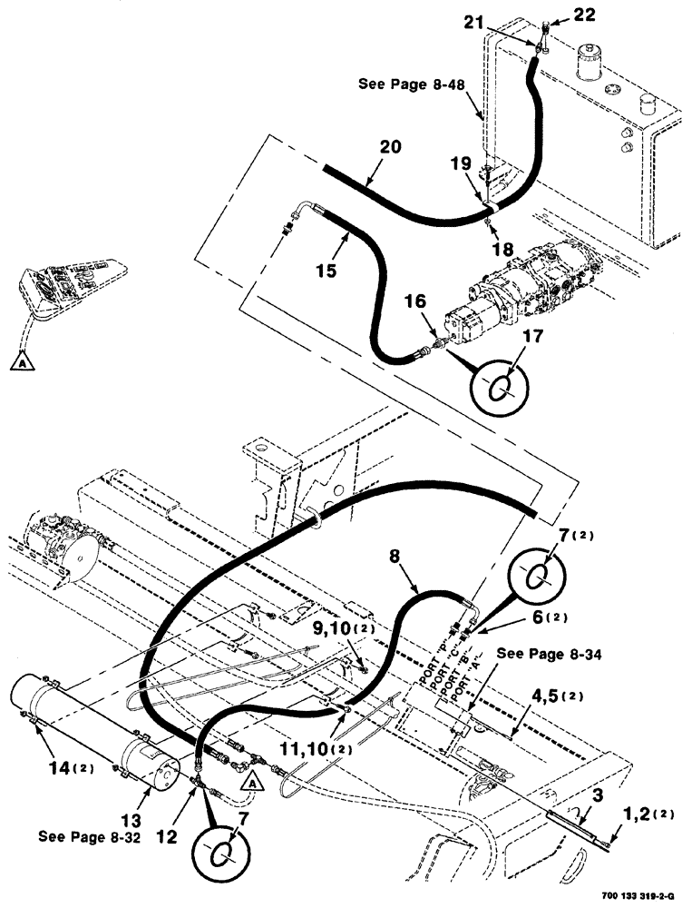 Схема запчастей Case IH 8880 - (08-030) - HEADER LIFT HYDRAULIC ASSEMBLY (35) - HYDRAULIC SYSTEMS