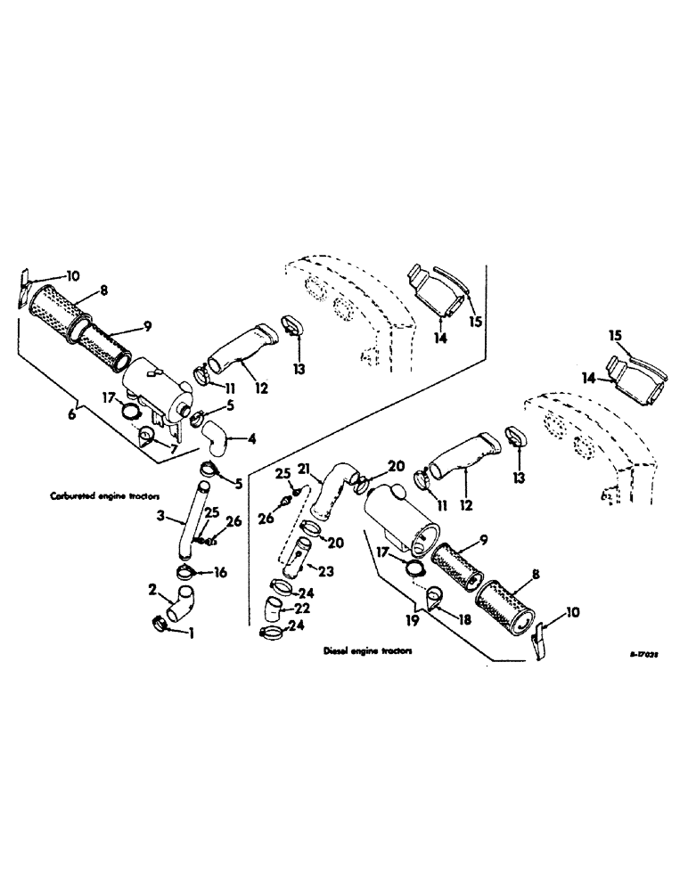 Схема запчастей Case IH 756 - (E-2) - FUEL SYSTEM, AIR CLEANER AND CONNECTIONS (02) - FUEL SYSTEM