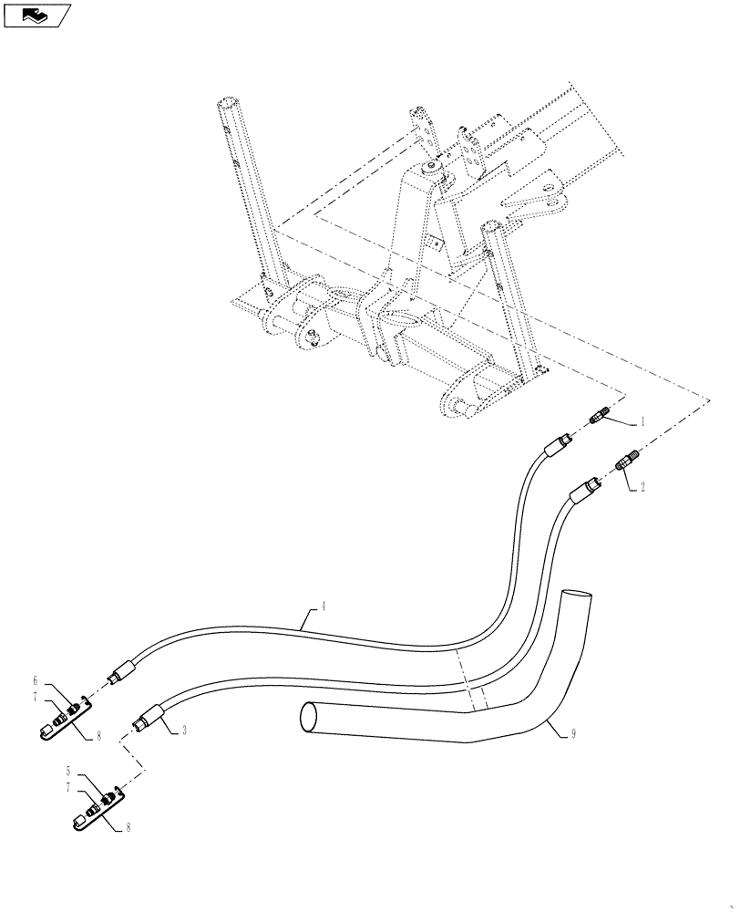 Схема запчастей Case IH 1250 - (35.138.25) - HYDRAULICS - TRACTOR HOSE AND COUPLERS (35) - HYDRAULIC SYSTEMS