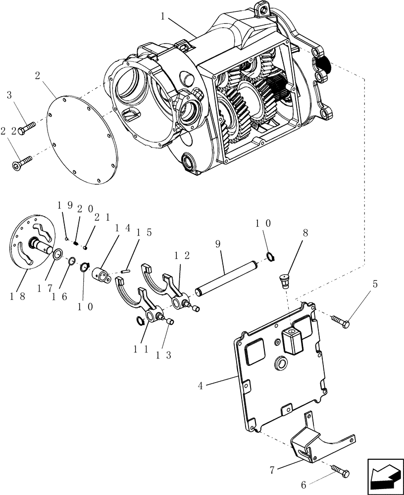 Схема запчастей Case IH 7010 - (66.260.17[01]) - SHIFTING COMPONENTS, ROTOR GEARBOX - 7010/8010 (66) - THRESHING