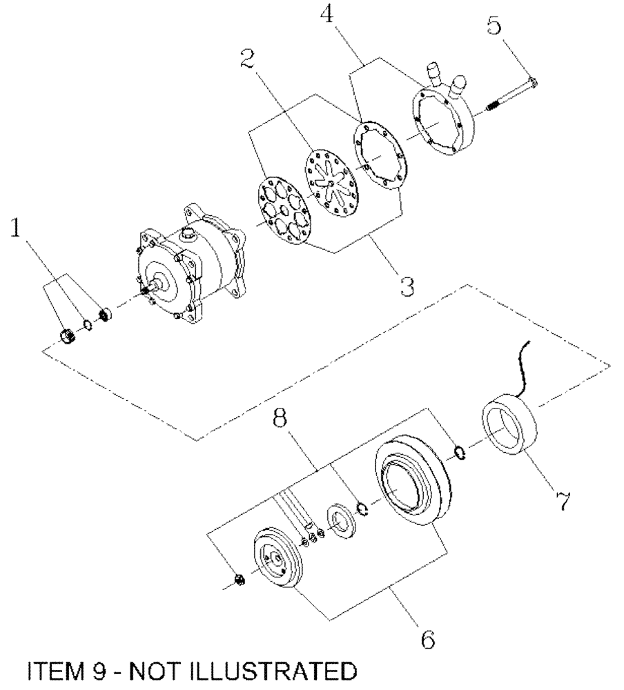 Схема запчастей Case IH 7700 - (A12[06]) - AIR CONDITIONER COMPRESSOR Mainframe & Functioning Components