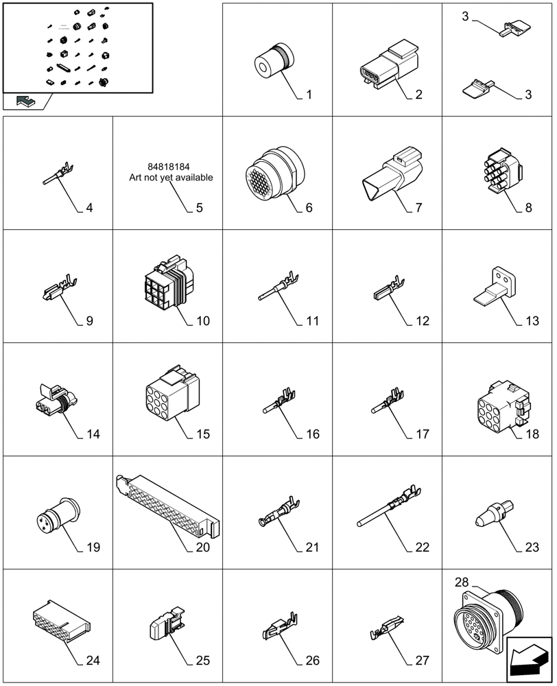 Схема запчастей Case IH LB333P - (06.801[06]) - CONNECTORS - FROM 84814866 TO 89818033 (06) - ELECTRICAL SYSTEMS