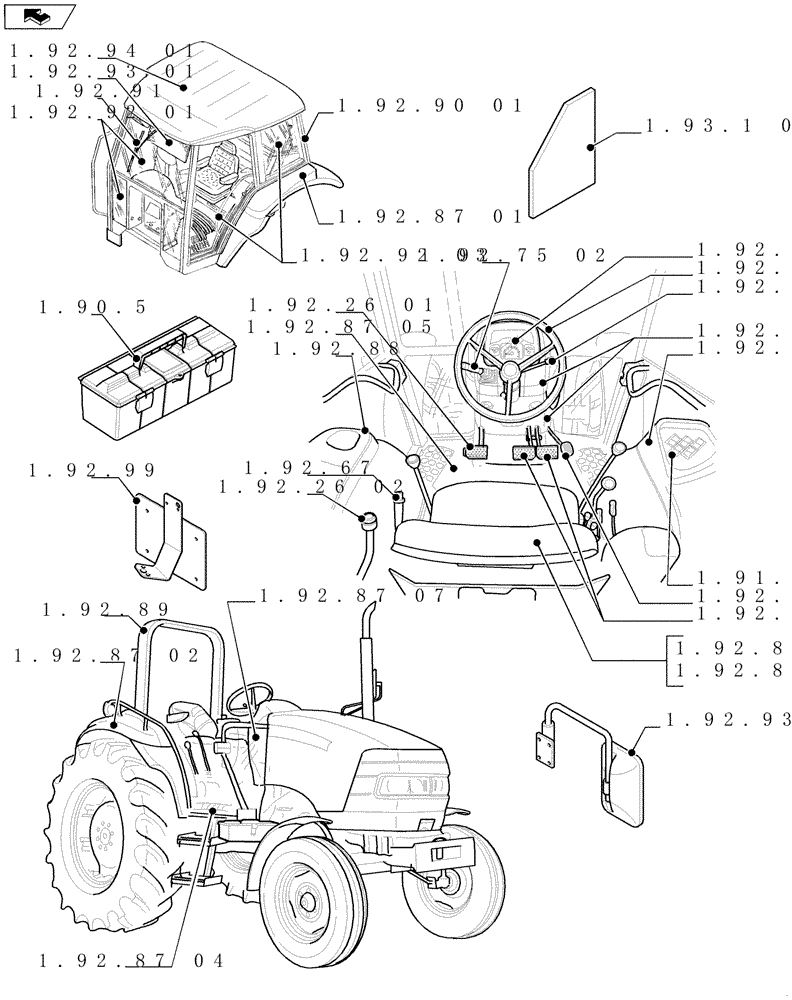 Схема запчастей Case IH FARMALL 60 - (SEC. 10) - OPERATORS PLATFORM / CAB (00) - GENERAL