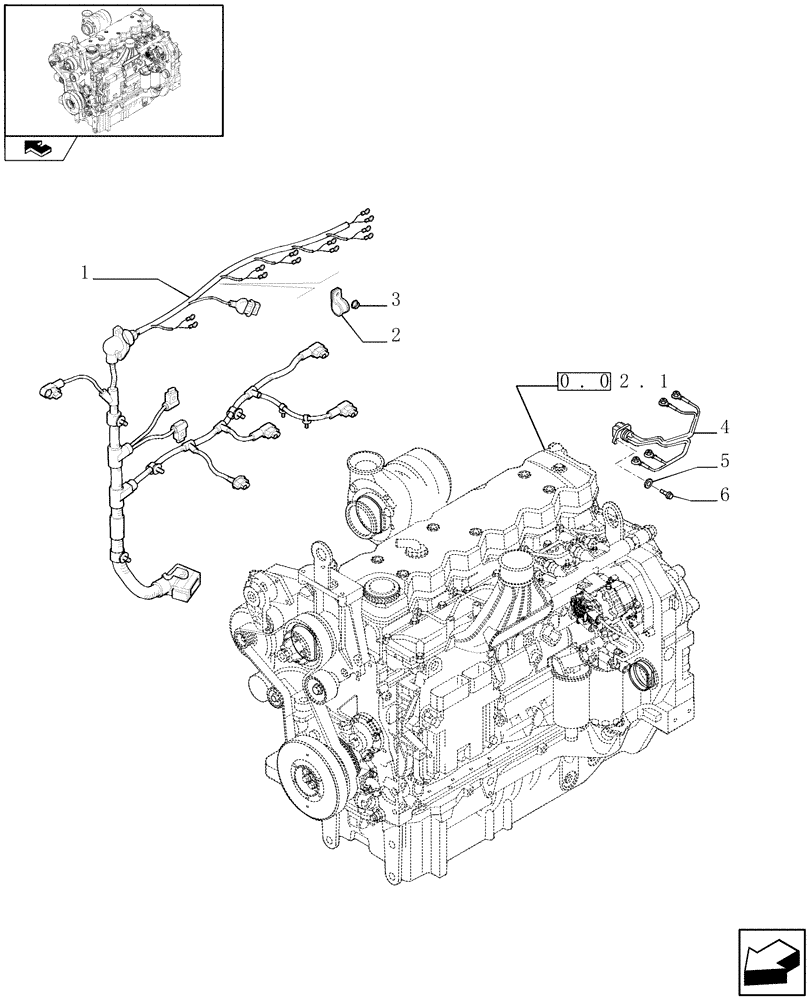 Схема запчастей Case IH PUMA 225 - (1.75.4[02]) - CONNECTIONS CABLE FOR ENGINE INJECTION (06) - ELECTRICAL SYSTEMS