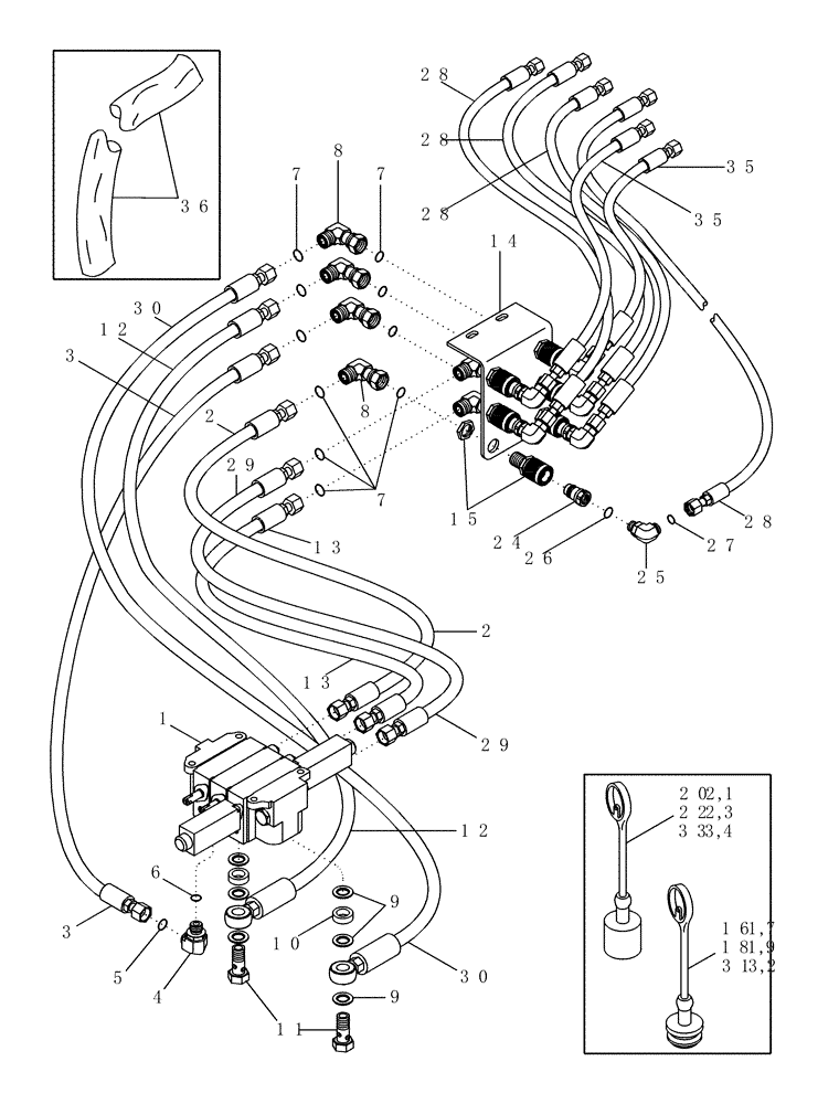 Схема запчастей Case IH LX172 - (08-04) - HYDRAULICS - 3 FUNCTION STANDARD QUICK COUPLER (08) - HYDRAULICS