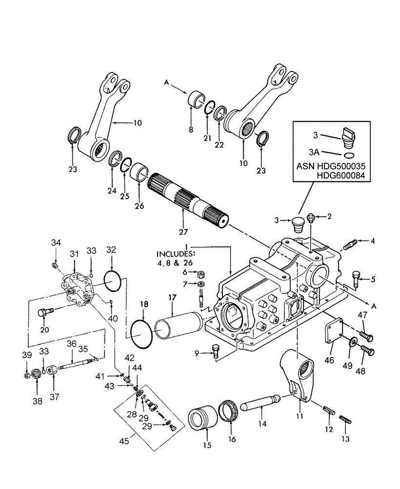 Схема запчастей Case IH DX48 - (07.01) - LIFT COVER & ARMS (07) - HYDRAULIC SYSTEM