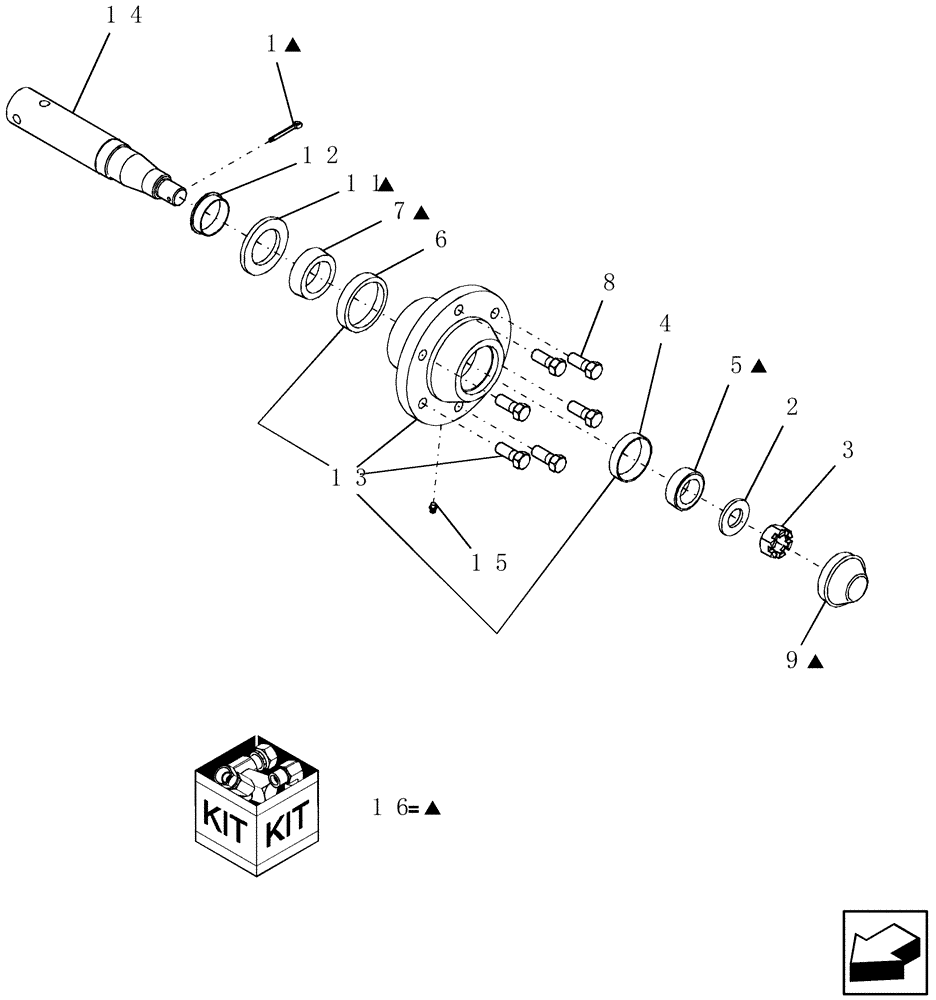 Схема запчастей Case IH PTX300 - (1.080.1) - 615 HUB AND SPINDLE ASSEMBLY (12) - FRAME