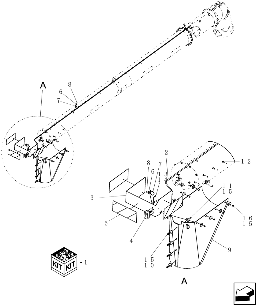 Схема запчастей Case IH 7120 - (80.180.07) - KIT, UNLOADER VERTICAL DISCHARGE (80) - CROP STORAGE/UNLOADING