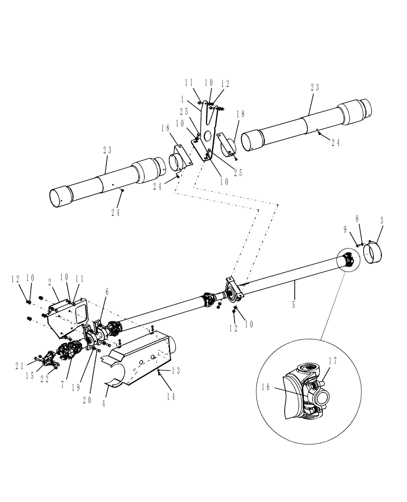 Схема запчастей Case IH AFX8010 - (C.42.B.43) - DRIVE SHAFT - FEEDER / HEADER C - Power Train