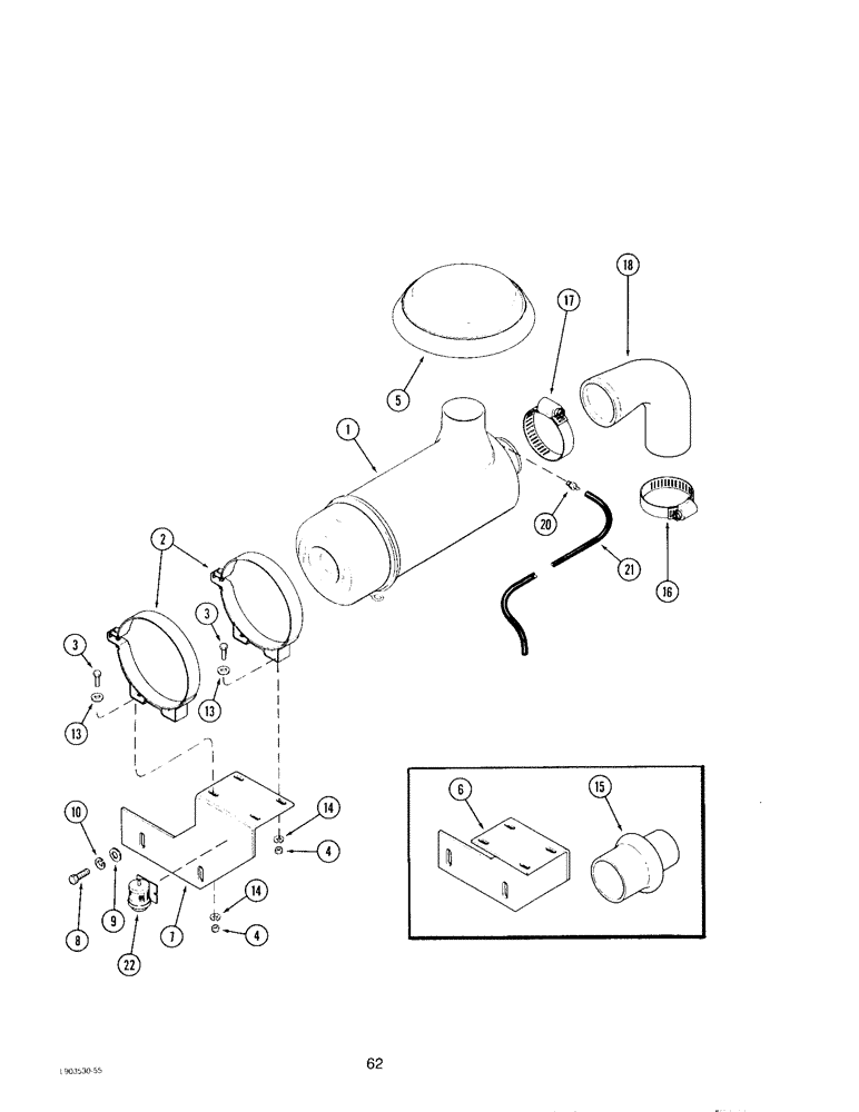 Схема запчастей Case IH 4390 - (062) - AIR INDUCTION SYSTEM 