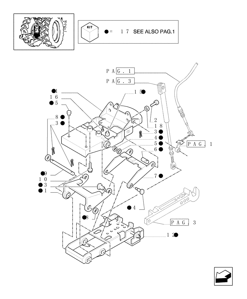 Схема запчастей Case IH MXM175 - (1.89.3/03[02]) - (VAR.898/2) AUTOMATIC HITCH - (WITH 2 ADDITIONAL JACKS) (09) - IMPLEMENT LIFT