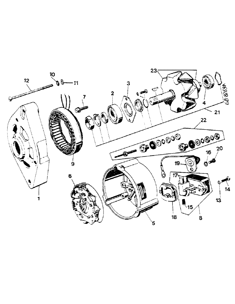 Схема запчастей Case IH D-206 - (09-13) - ALTERNATOR, 33 AMP 