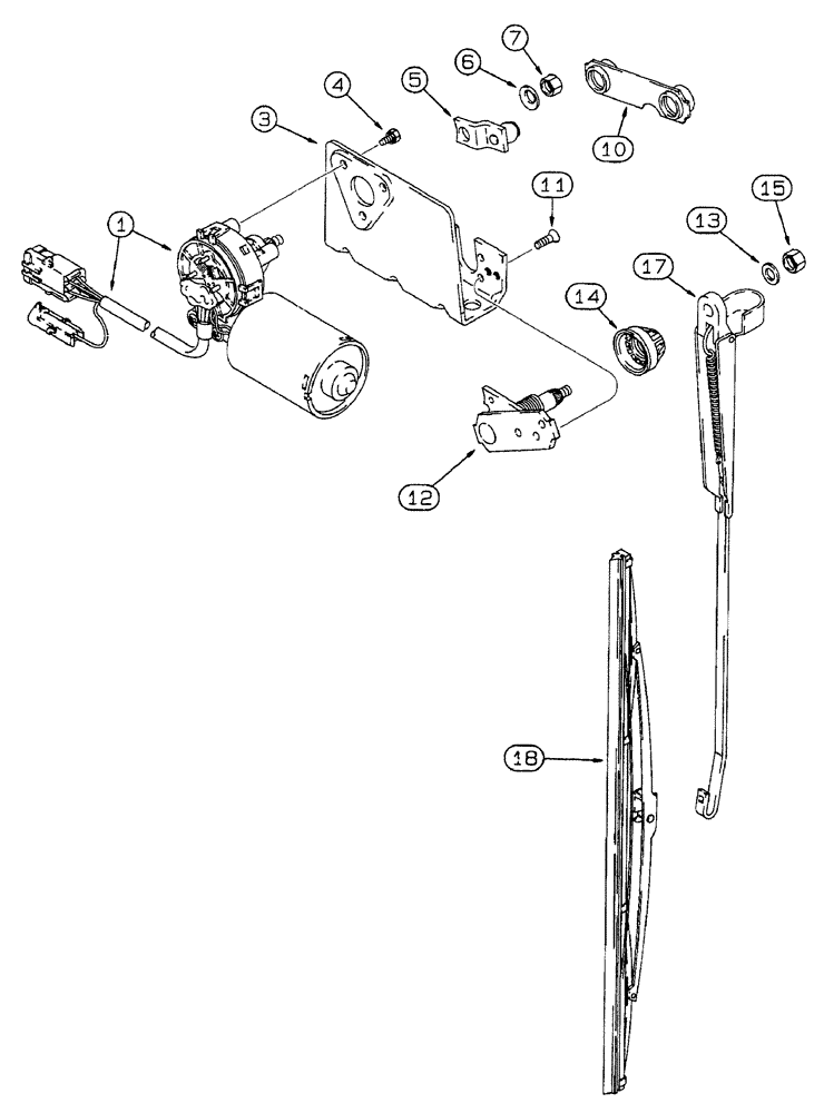 Схема запчастей Case IH 7240 - (4-046) - WINDSHIELD WIPER ASSEMBLY (04) - ELECTRICAL SYSTEMS