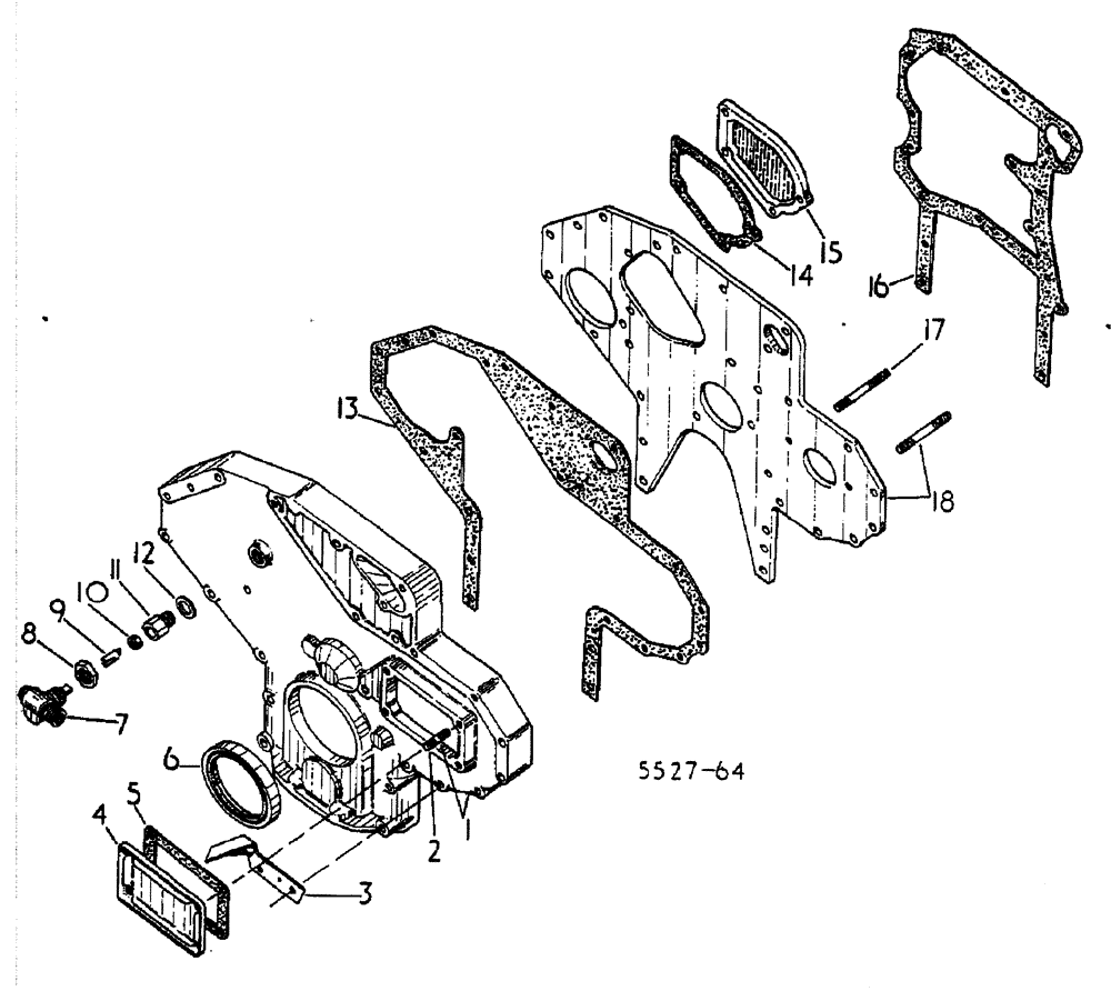 Схема запчастей Case IH 884 - (12-054) - CRANKCASE FRONT COVER Power