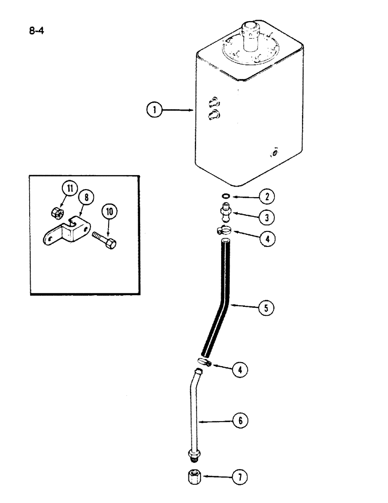 Схема запчастей Case IH 1620 - (8-004) - HYDRAULIC RESERVOIR DRAIN CIRCUIT (07) - HYDRAULICS