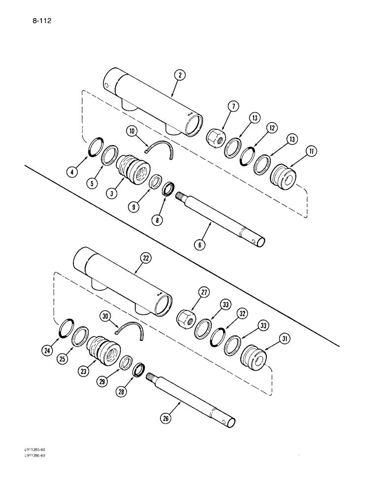 Схема запчастей Case IH 1640 - (8-112) - FEEDER CLUTCH CYLINDER (07) - HYDRAULICS