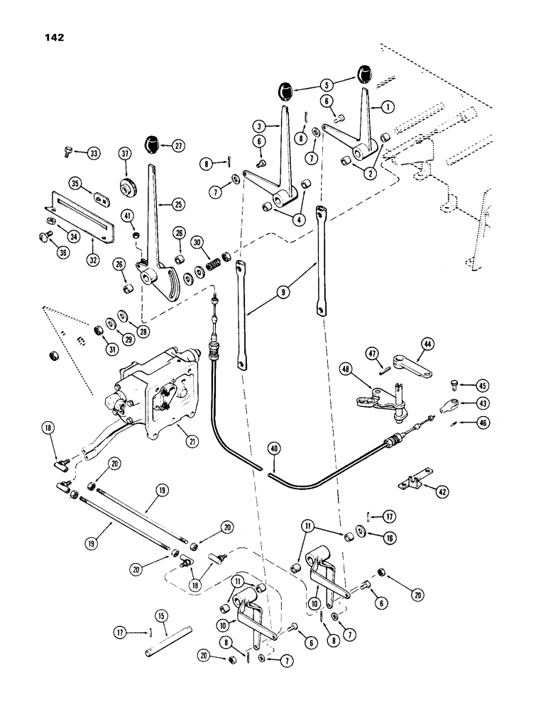 Схема запчастей Case IH 1170 - (142) - REMOTE HYDRAULIC CONTROLS, DRAFT CONTROLS (08) - HYDRAULICS