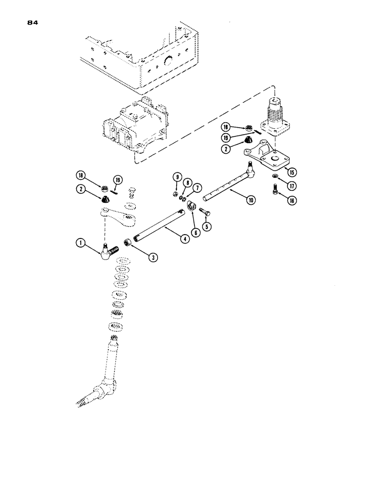 Схема запчастей Case IH 1070 - (084) - TIE RODS, 53" TO 73" TREAD (05) - STEERING