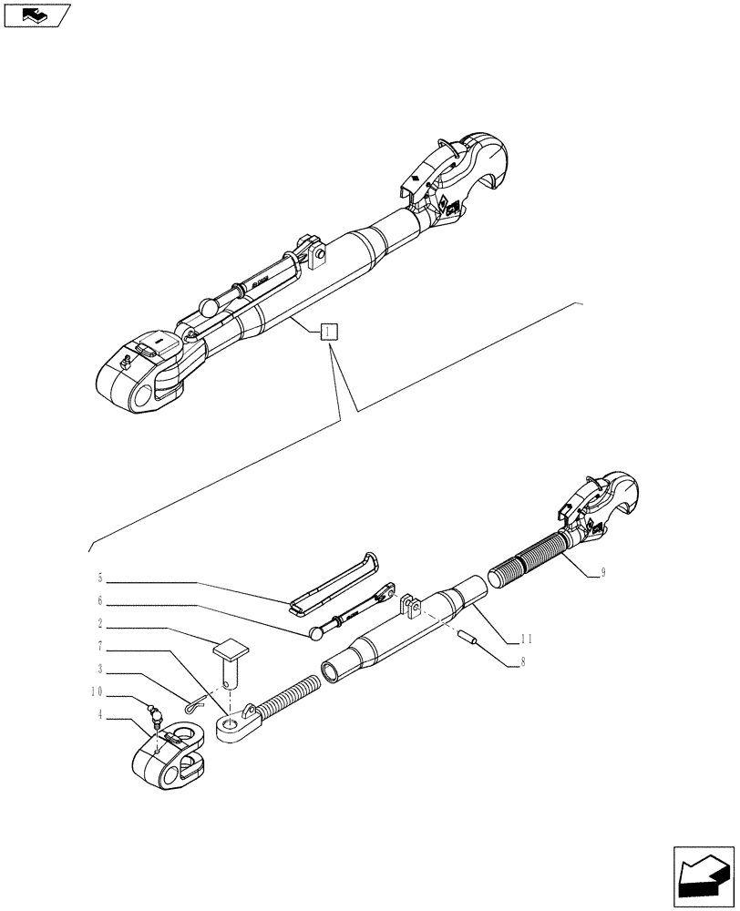 Схема запчастей Case IH PUMA 215 - (35.120.01[11]) - TOP LINK ASSEMBLY - BREAKDOWN (35) - HYDRAULIC SYSTEMS