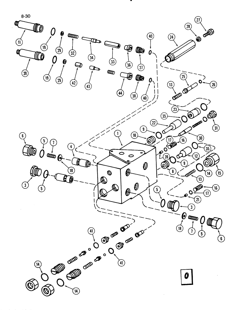 Схема запчастей Case IH 1620 - (8-30) - HEADER VALVE (07) - HYDRAULICS