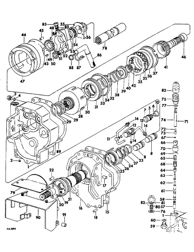 Схема запчастей Case IH 1566 - (07-25) - DRIVE TRAIN, INDEPENDENT POWER TAKE OFF (04) - Drive Train