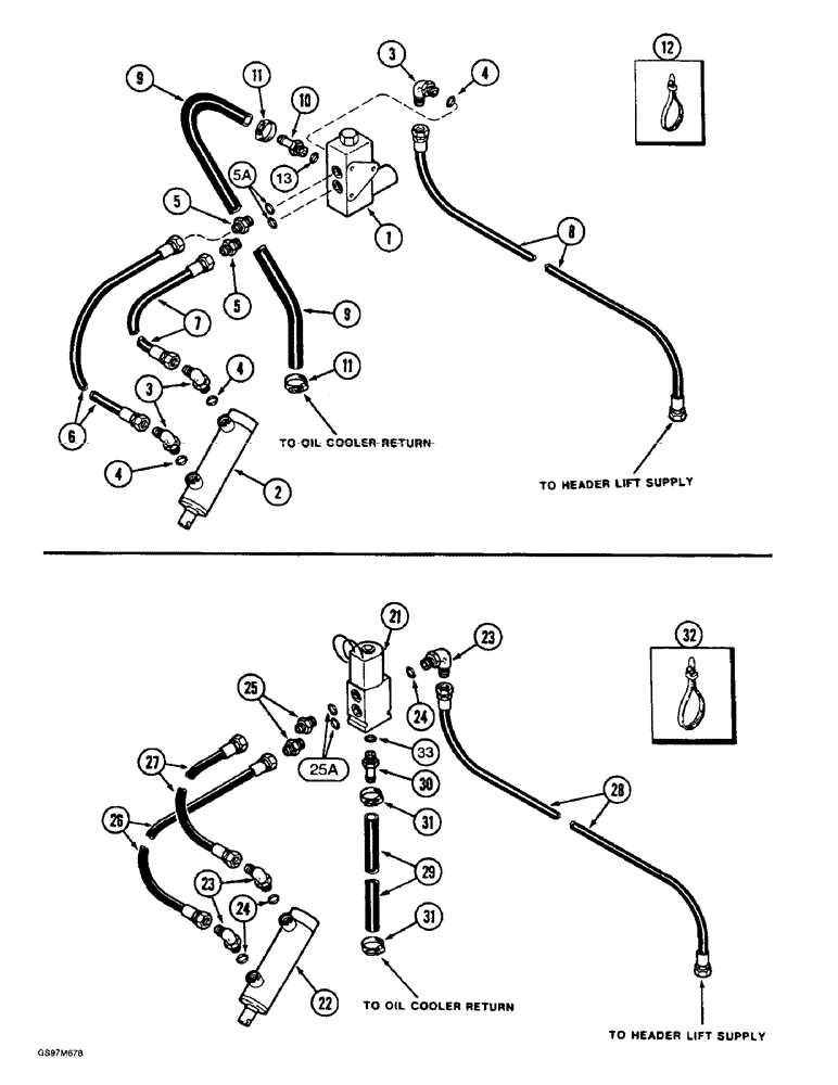 Схема запчастей Case IH 1660 - (8-108) - SEPARATOR CLUTCH SYSTEM, PRIOR TO P.I.N. JJC0103800, CONTROL CONCEPTS (07) - HYDRAULICS