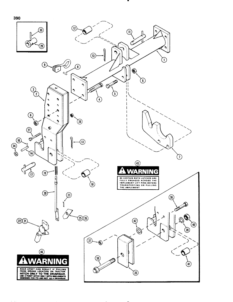 Схема запчастей Case IH 1270 - (390) - QUICK HITCH COUPLER (09) - CHASSIS/ATTACHMENTS