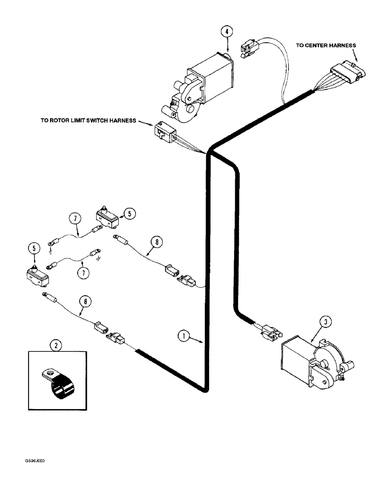 Схема запчастей Case IH 1660 - (4-28) - FAN AND ROTOR SPEED HARNESS (06) - ELECTRICAL