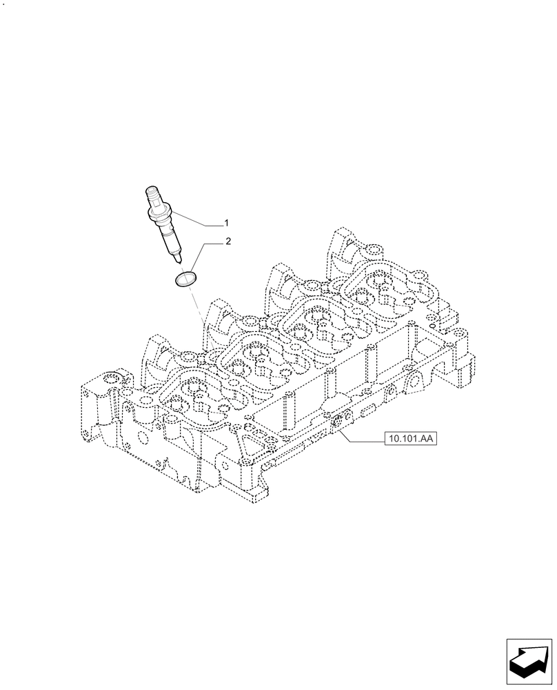 Схема запчастей Case IH FARMALL 140A - (10.218.AQ[02]) - FUEL SYSTEM INJECTOR (10) - ENGINE