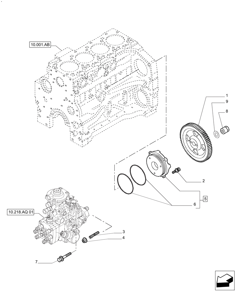 Схема запчастей Case IH FARMALL 125A - (10.114.AB) - INJECTION PUMP - CONTROLS (10) - ENGINE