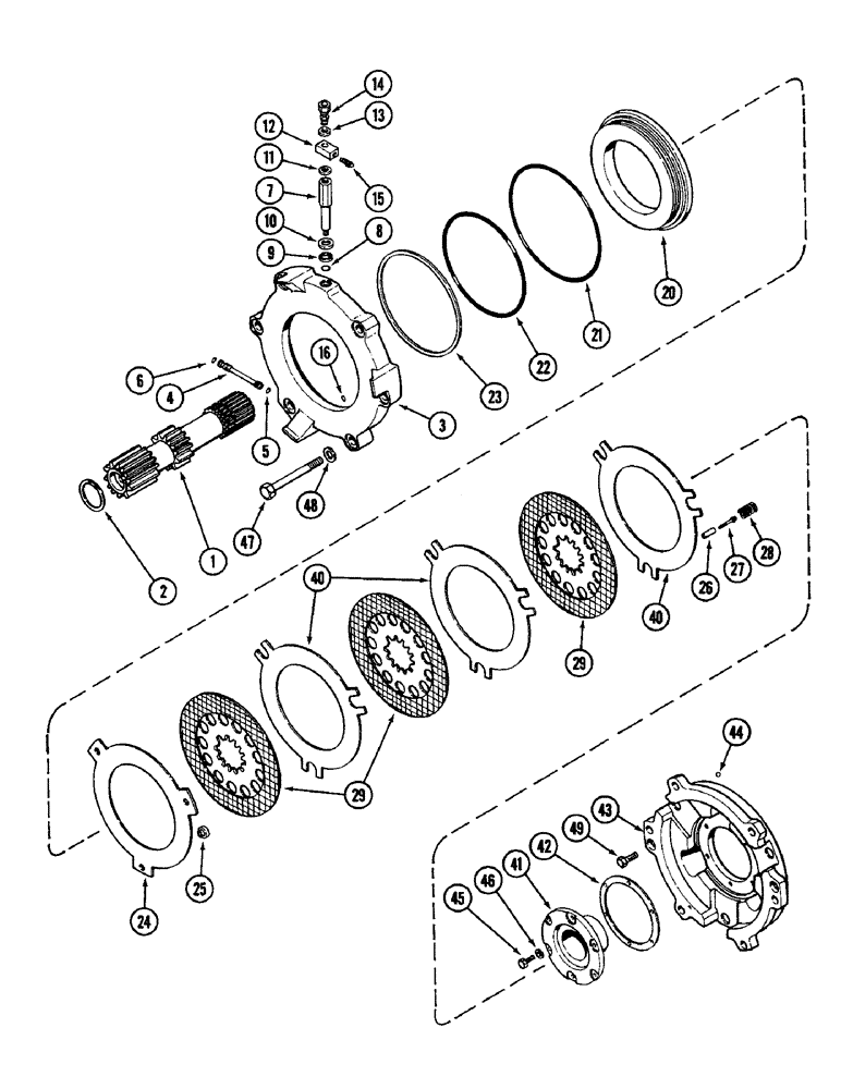 Схема запчастей Case IH 2096 - (6-194) - DIFFERENTIAL ASSEMBLY, SHAFT AND BRAKE, TRANSMISSION SERIAL NUMBER 16264559 AND AFTER (06) - POWER TRAIN